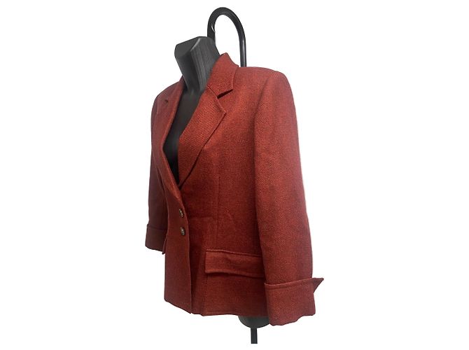 Vintage Yves Saint Laurent Variation Rust Wool Blazer - view 2
