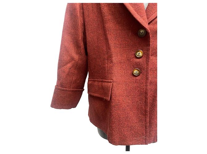 Vintage Yves Saint Laurent Variation Rust Wool Blazer - view 3