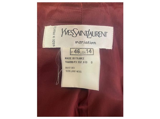 Vintage Yves Saint Laurent Variation Rust Wool Blazer - view 4