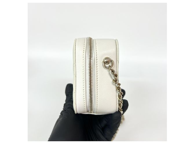 Chanel Square CC Chain Camera Quilted Caviar Mini Weiß - Ansicht 3