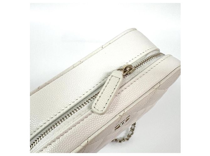 Chanel Square CC Chain Camera Quilted Caviar Mini Weiß - Ansicht 7