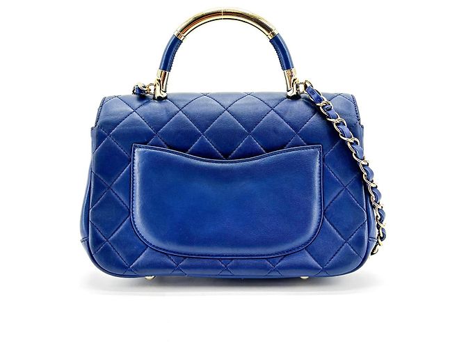 Chanel Carry Chic Flap Quilted Lambskin Small Blau - Ansicht 2