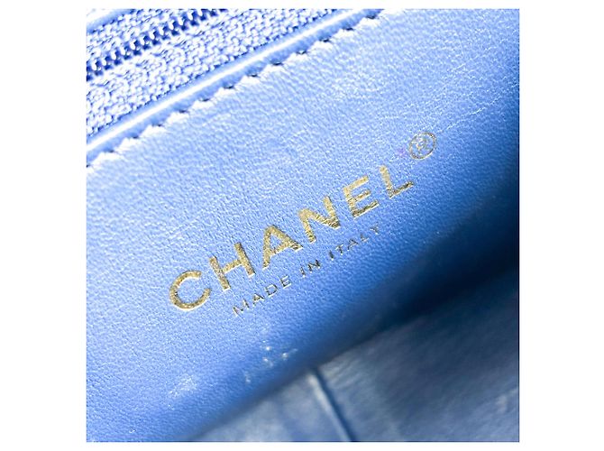 Chanel Carry Chic Flap Quilted Lambskin Small Blau - Ansicht 6