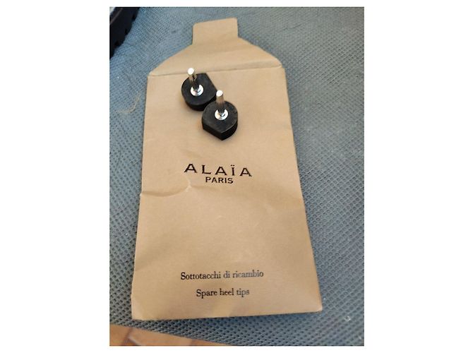 Botas de salto anabela Alaïa em couro de bezerro e leopardo Marrom Preto - vista 5