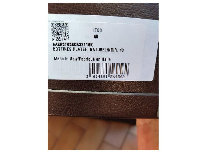 Botas de salto anabela Alaïa em couro de bezerro e leopardo Marrom Preto - vista 8