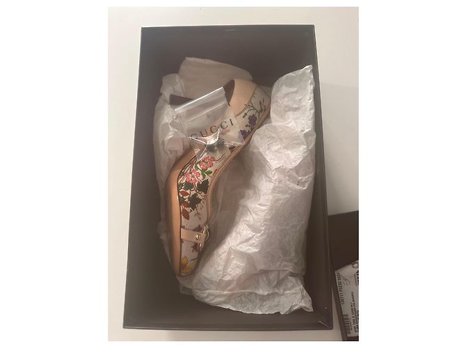 Gucci Flora Absatzschuhe Pink Weiß Rot Blau Mehrfarben Grün Gelb - Ansicht 6