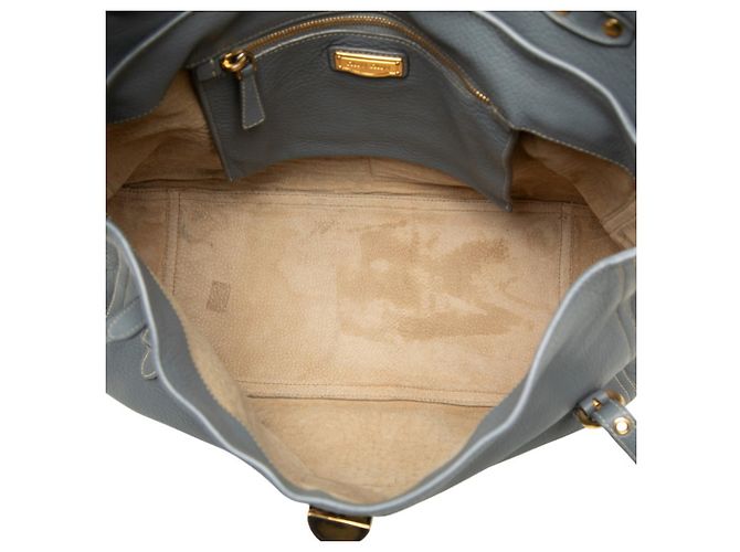 Borsa a mano e a tracolla Miu Miu in pelle grigio blu Marrone - vista 4