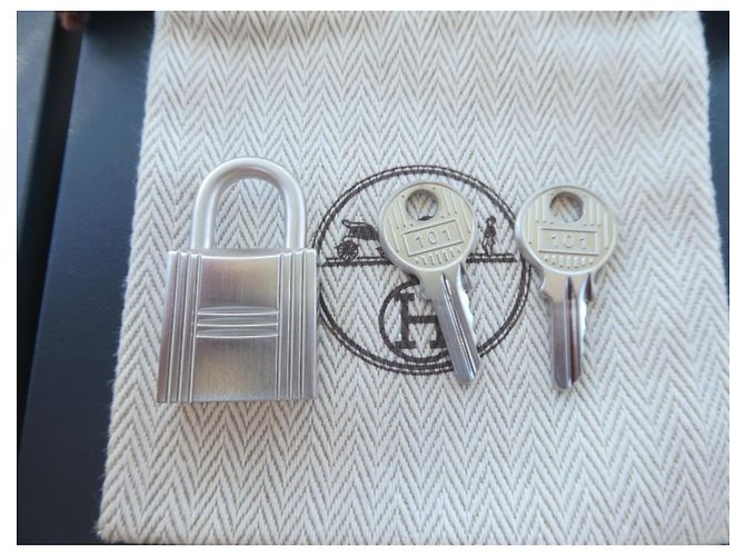 Lucchetto e Chiavi Hermès Argento Spazzolato Silver hardware - vista 2