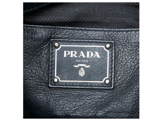 Sac à main Prada avec plaque logo triangle Noir - vue 9