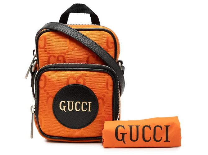 Borsa a tracolla Gucci Off the Grid Nero Arancione - vista 7