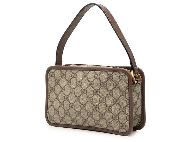 Borsa Gucci GG Supreme Sherry Line Ophidia Marrone Beige - vista 2