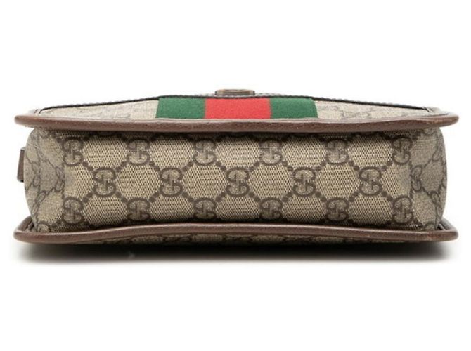 Borsa Gucci GG Supreme Sherry Line Ophidia Marrone Beige - vista 3