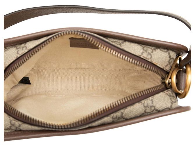 Borsa Gucci GG Supreme Sherry Line Ophidia Marrone Beige - vista 4
