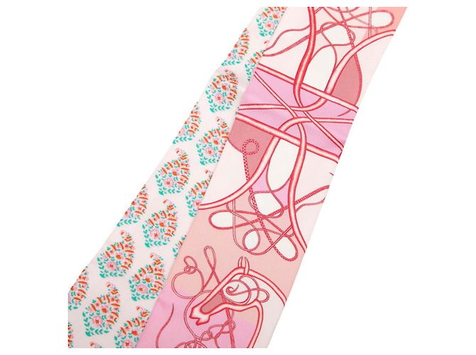 Hermès Hermes Twilly Whip Block Schal Pink Mehrfarben - Ansicht 2