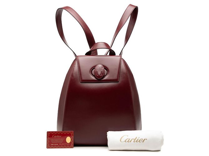 Zaino Cartier Must Line in pelle Bordeaux Bordò - vista 7