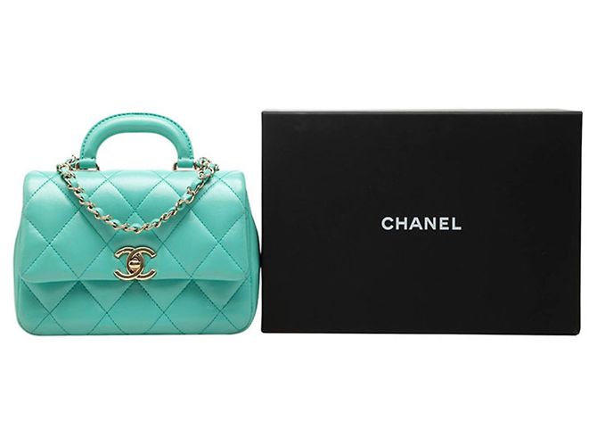 Timeless Borsa a tracolla con manico e catena Chanel Coco Mark Matelassé Arancione - vista 7