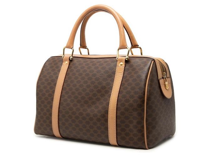 Céline Bolso Boston Mini Macadam Celine Castaño Beige - vista 2