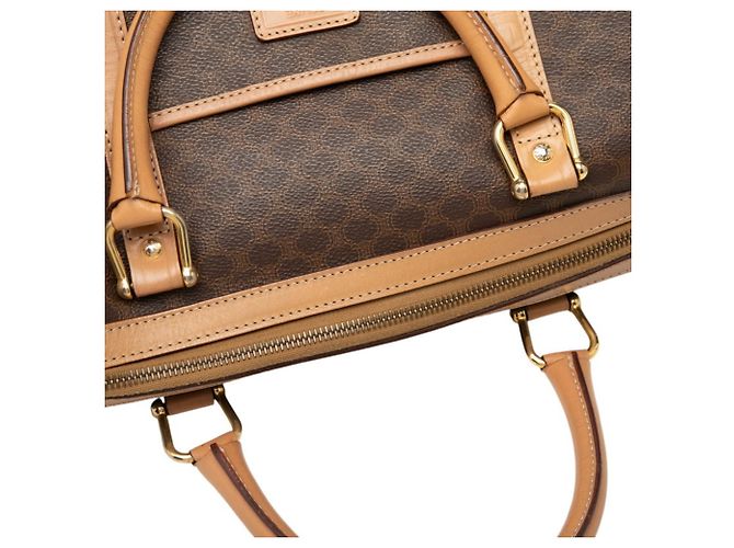 Céline Bolso Boston Mini Macadam Celine Castaño Beige - vista 4