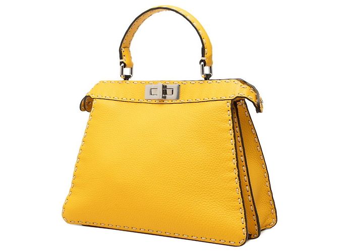 Fendi Peekaboo Selleria I.U Medium Handtasche Gelb - Ansicht 2
