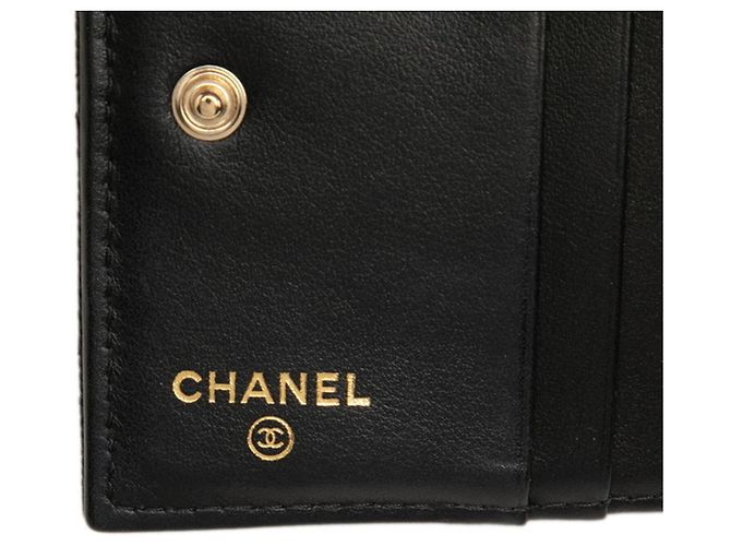 Portafoglio bi-fold Chanel Coco Mark Matelassé Nero - vista 6