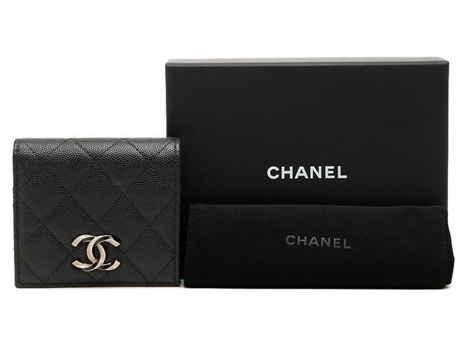 Portafoglio bi-fold Chanel Coco Mark Matelassé Nero - vista 8