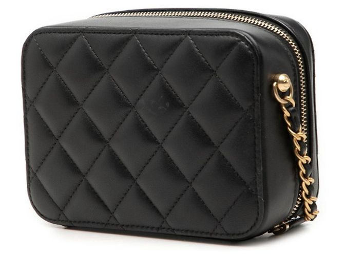 Bolso Camera Chanel Coco Mark Matelassé Negro Dorado - vista 2