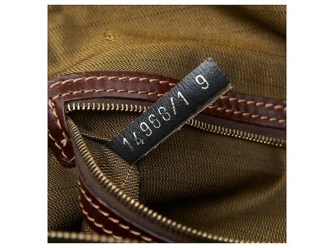 Fendi Zucca Handtasche braun Leder und Canvas - Ansicht 10