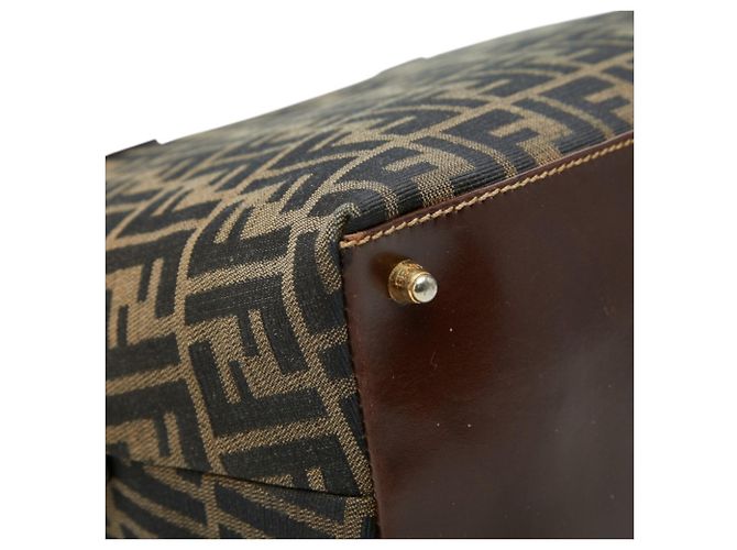 Fendi Zucca Handtasche braun Leder und Canvas - Ansicht 5