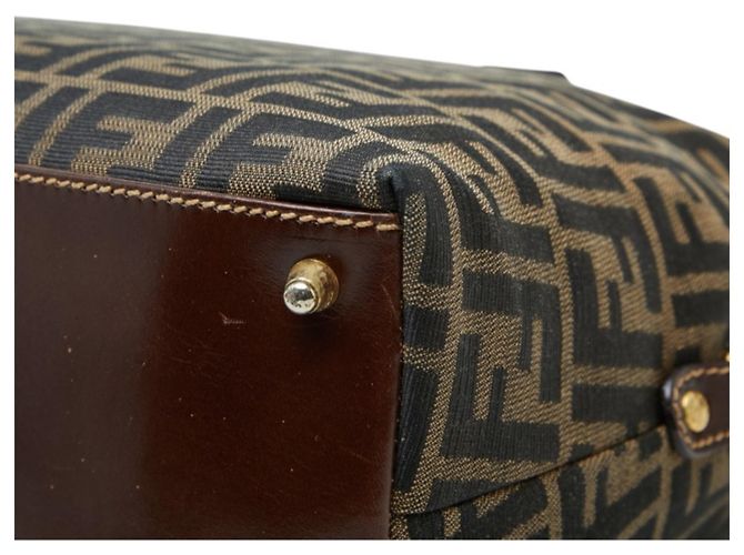 Fendi Zucca Handtasche braun Leder und Canvas - Ansicht 6