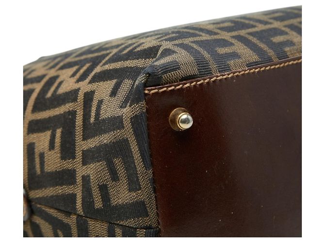 Fendi Zucca Handtasche braun Leder und Canvas - Ansicht 7