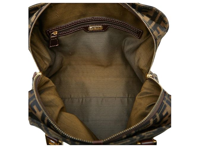 Fendi Zucca Handtasche braun Leder und Canvas - Ansicht 8