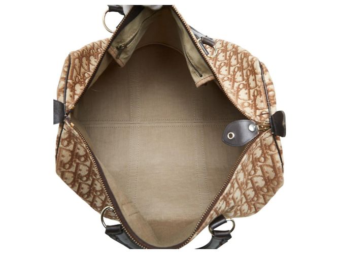 Borsa Christian Dior Dior Trotter Boston Bag Marrone Beige - vista 10