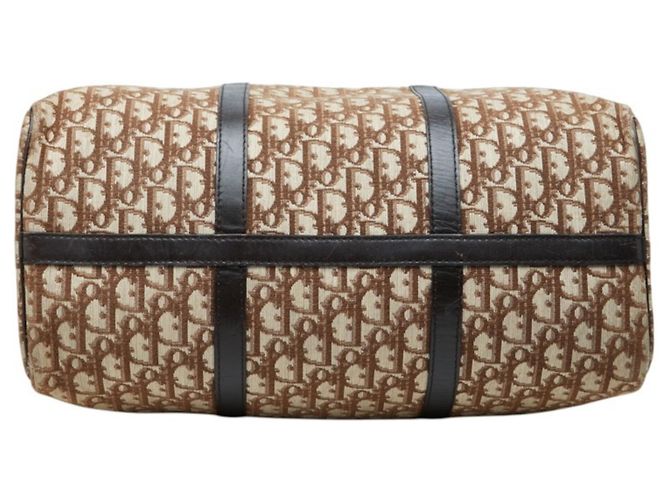 Borsa Christian Dior Dior Trotter Boston Bag Marrone Beige - vista 3