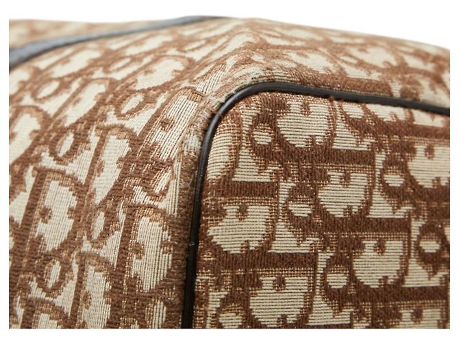 Borsa Christian Dior Dior Trotter Boston Bag Marrone Beige - vista 4
