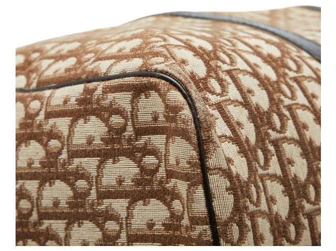 Borsa Christian Dior Dior Trotter Boston Bag Marrone Beige - vista 5