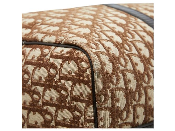 Borsa Christian Dior Dior Trotter Boston Bag Marrone Beige - vista 6
