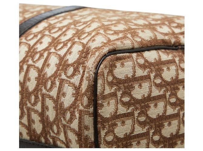 Borsa Christian Dior Dior Trotter Boston Bag Marrone Beige - vista 7