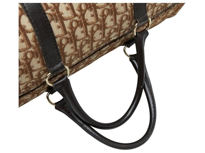 Borsa Christian Dior Dior Trotter Boston Bag Marrone Beige - vista 9
