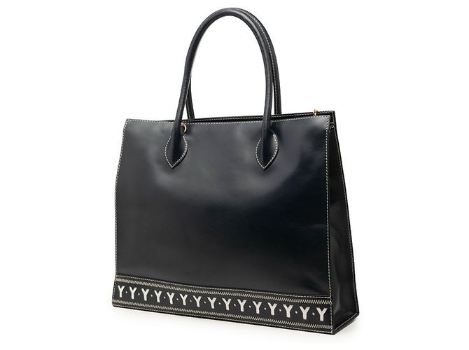 Autre Marque Saint Laurent Borsa Tote/Spalla 2-Way in pelle blu navy - vista 2