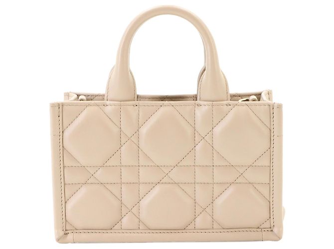Christian Dior Macro Cannage Book Tote Mini Beige - vista 2