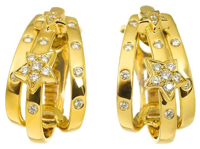 Orecchini Chanel Comet in diamanti e oro giallo 18K - vista 2