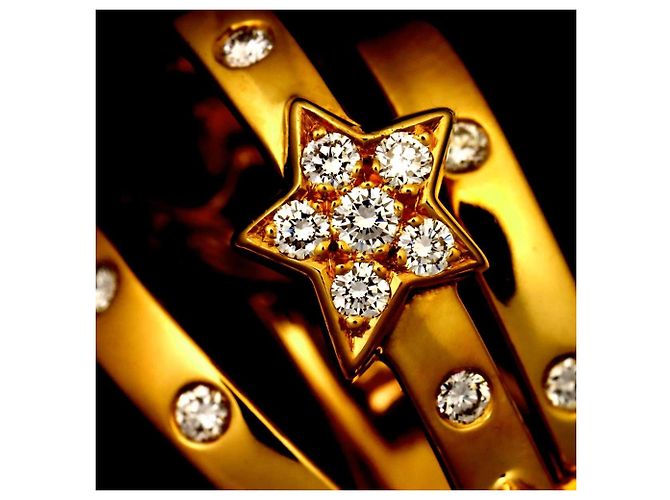 Orecchini Chanel Comet in diamanti e oro giallo 18K - vista 6