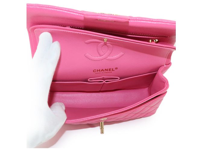 Borsa a tracolla Chanel Matelasse 23 con catena in rosa - vista 8