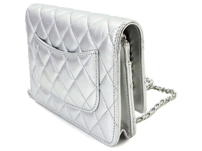 Portafoglio con catena Chanel Matelassé Classic Argento - vista 4