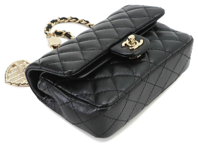 Bolsa de mão clássica mini Matelassé Chanel Preto - vista 5