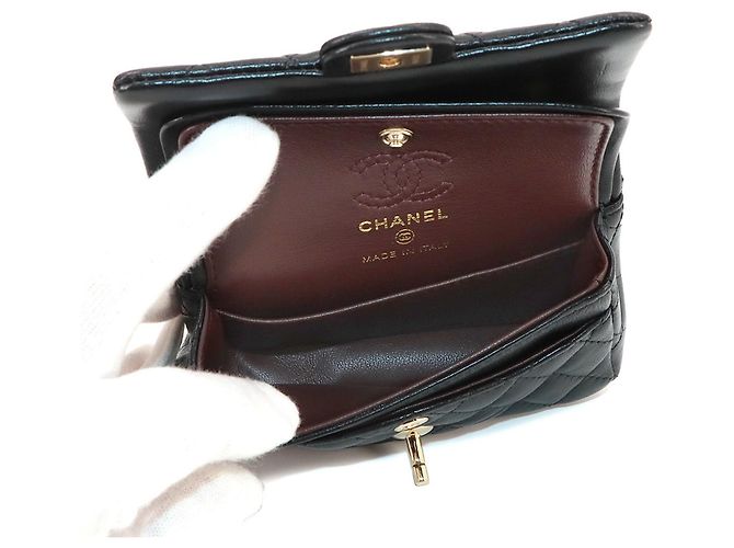 Bolsa de mão clássica mini Matelassé Chanel Preto - vista 8