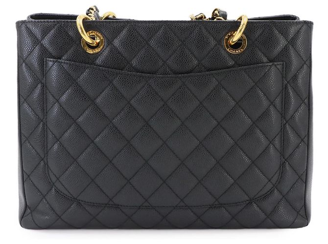 Borsa a mano Chanel Matelasse Grand Chain Tote Nero - vista 3