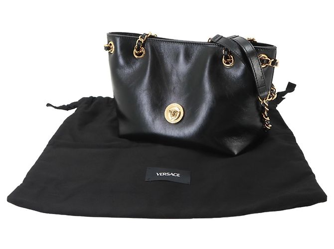 Borsa a spalla piccola con catena Medusa di Versace Nero - vista 2