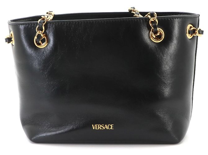 Borsa a spalla piccola con catena Medusa di Versace Nero - vista 3