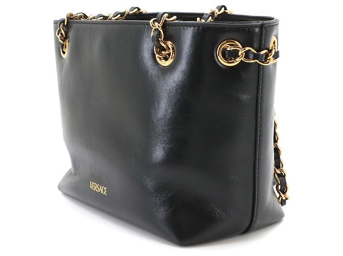 Borsa a spalla piccola con catena Medusa di Versace Nero - vista 4